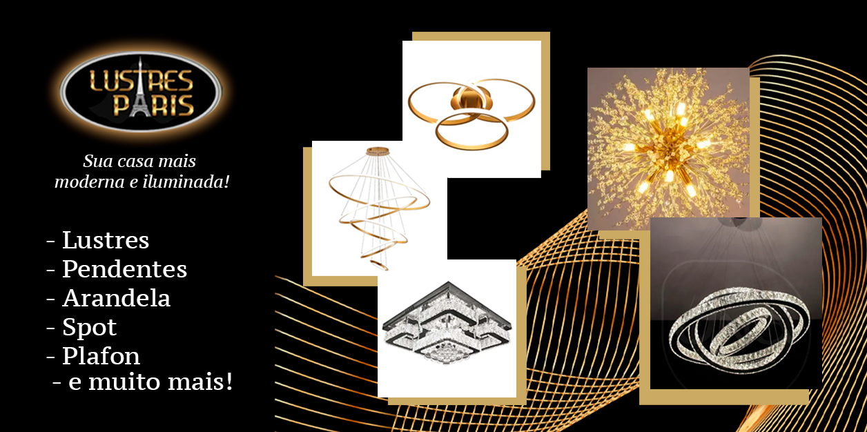 Banner retangular da loja Lustres Paris no santaifigenia.shop